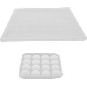 VILLCASE 1 Set Backgammon Mold Silicone Molds Go Game Silicone Mold Round Shape Molds DIY Go Game Molds Go Game Casting Silicone Mould Resin Casting Mold DIY Molds Epoxy Chess