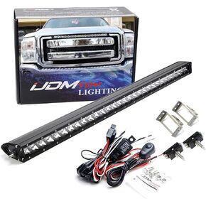 iJDMTOY Upper Grille Mount 30-Inch LED Light Bar Kit Compatible with 2011-2016 Ford F250 F350 Super Duty, includes (1) 150W High Power LED Lightbar, Grill Mounting Brackets & On/Off Switch Wiring