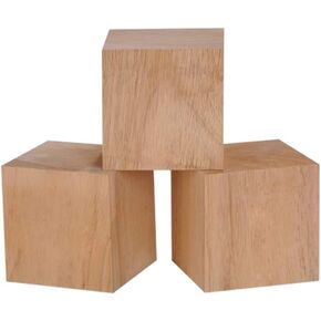 4 Inch Solid Wood Blocks Pack of 3