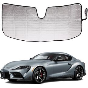 Windshield Sunshade for Toyota Supra J29 2019-2024, Front Windshield Sun Shades, Foldable Reflective Sun Visor, Screen Shield Cover UV Blocker Protector HeatShield Keeps Car Cool