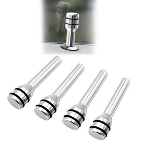4 Pcs Car Door Lock Knobs, Universal Door Lift Bolt Auto Inner Door Pull Pins Aluminum Alloy Door Lock Pin Cover Modification Door Lock Bolt Pin Cover for Cars, Trucks (Black)