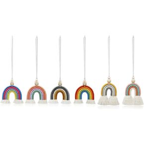 6 Pack Felt Ball Car Diffuser Essential Oil Car Tassel Diffuser Hanging Bead Aromatherapy Diffuser Colorful Car Charm Car Air Freshener Car Hanging Pendant for Car Interior Decor