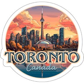 Toronto Canada Sticker Adventure Souvenir Decal Vinyl Small Waterproof for Water Bottle Mug Passport Scrapbook Notebook Laptop Tumbler Skateboard Computer Phone 4"