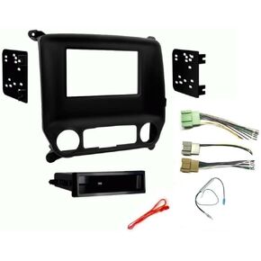 Single or Double Din Car Stereo Radio Dash Install Mount Kit, Wire Harness, and Antenna Adapter Combo Made for Some 2014-2018 Chevrolet Silverado GMC Sierra