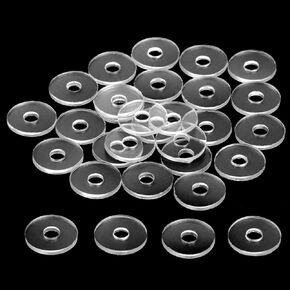 30 Pack 3/4 Inch Clear Plastic Washers, Flat Vinyl Replacement Parts Clear Washer Spacer Nylon Washers for Glass Shower Door Handle Towel Bars Standoff Cap Assemblies