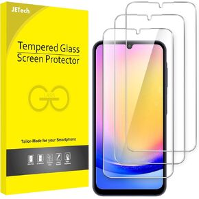 JETech Screen Protector for Samsung Galaxy A25 5G 6.5 Inch, 9H Tempered Glass Film, Anti-Scratch, HD Clear, 3-Pack