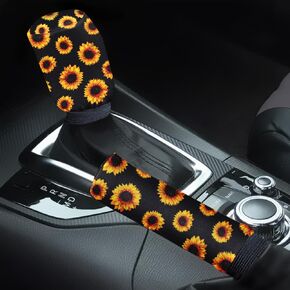 WIRESTER Car Handbrake Cover with Gear Shift Knob Cover Set, Universal Auto Interior Accessories Decoration for All Cars