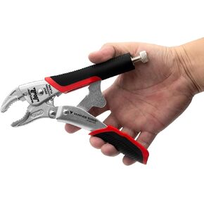 VAMPLIERS 7.5" Screw Extractor Vise Grip Locking Pliers with Vertically Serrated & Curved Jaws. Professional Grade. Grip & Remove Stripped/Stuck Screws in seconds. Secure Hold, Quick Release.
