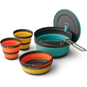 Sea to Summit Frontier Ultralight Collapsible One Pot Cook Set, 2-Person (1 Pot, 2 Bowls, 2 Cups)