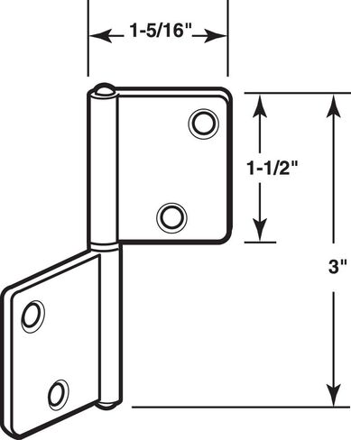 Prime-Line N 7025 Bi-Fold Door Hinges, Non-Mortise Style, Brass Plated (1 Pair) in Saudi Arabia