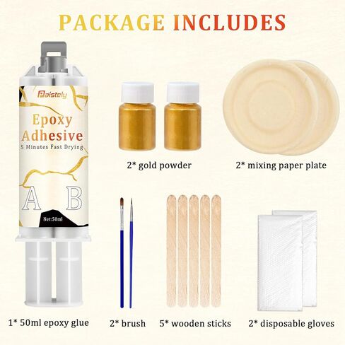 طقم إصلاح Kintsugi Gold، طقم Kintsugi لإصلاح السيراميك المكسور والزجاج واليشم والمنحوتات والغراء الذهبي لإصلاح الفخار ذي المغزى، طقم إصلاح Kintsugi المثالي كهدية in Kuwait