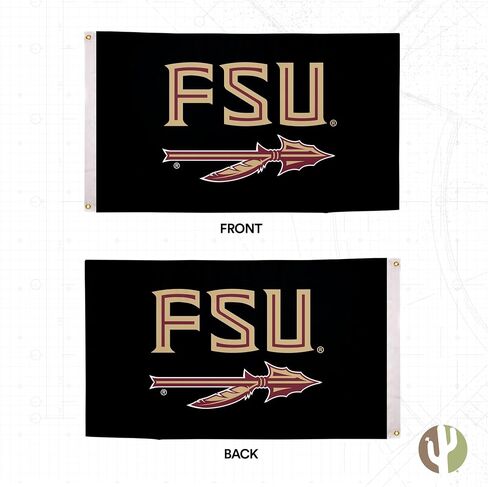 Desert Cactus Florida State University Flag Double Sided Seminoles FSU Banners 100% Polyester Indoor Outdoor 3x5 feet Flags (Double Sided - Flag 1) in Saudi Arabia