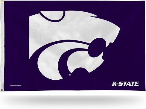 Rico Industries NCAA Kansas State Wildcats 3' x 5' Banner Flag - Single Sided - Indoor or Outdoor - Home Décor Made in Saudi Arabia