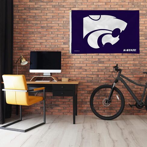 Rico Industries NCAA Kansas State Wildcats 3' x 5' Banner Flag - Single Sided - Indoor or Outdoor - Home Décor Made in Saudi Arabia