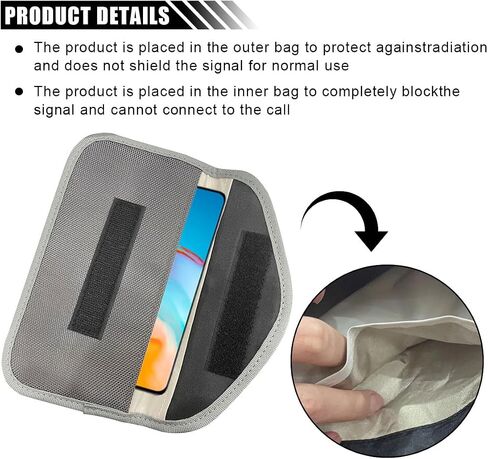 2PCS Faraday Signal Blocking Bag, Key Fob Protector, RFID Faraday Pouch Cage Box Wallet Case for Cell Phone Privacy Protection, Anti-Hacking RFID Card Protector Signal Shielding (Black) in Saudi Arabia