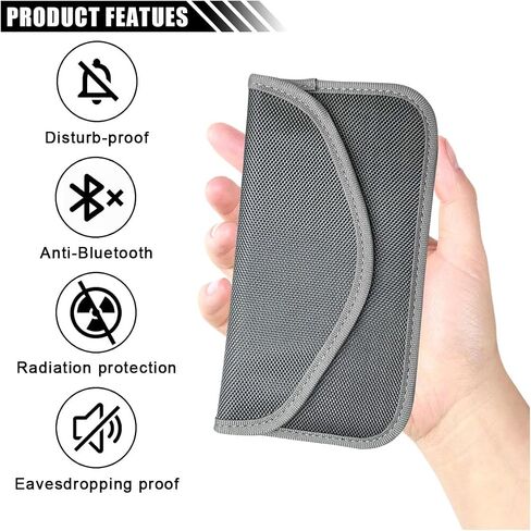 2PCS Faraday Signal Blocking Bag, Key Fob Protector, RFID Faraday Pouch Cage Box Wallet Case for Cell Phone Privacy Protection, Anti-Hacking RFID Card Protector Signal Shielding (Black) in Saudi Arabia