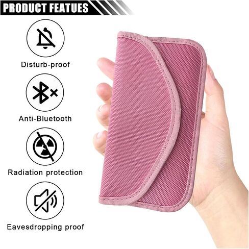 2PCS Faraday Signal Blocking Bag, Key Fob Protector, RFID Faraday Pouch Cage Box Wallet Case for Cell Phone Privacy Protection, Anti-Hacking RFID Card Protector Signal Shielding (Black) in Saudi Arabia