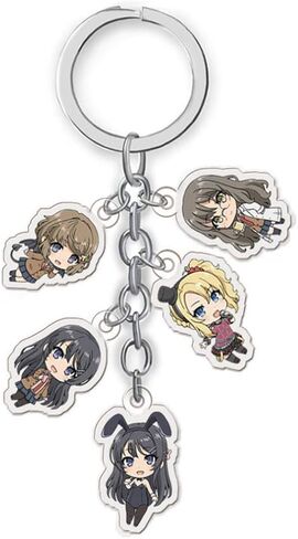 AWAVAWA Sakurajima Mai Keychain,Rascal Does Not Dream of Bunny Cosplay Costume Pendant in Saudi Arabia