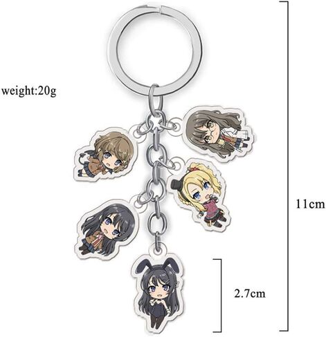 AWAVAWA Sakurajima Mai Keychain,Rascal Does Not Dream of Bunny Cosplay Costume Pendant in Saudi Arabia