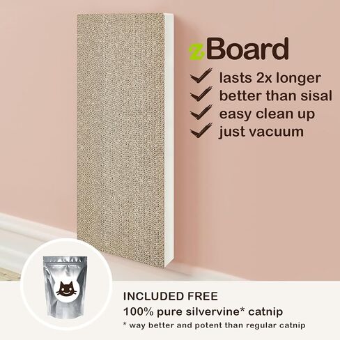 Way Basics Premium Wall Mount Scratch Pad Cat Scratcher with Silvervine Catnip - zBoard Lasts 2X Longer in Saudi Arabia