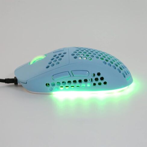 USB Gaming Mouse, Honeycomb Hollow Ultralight Wired Mouse with Backlight, 6400 Adjustable DPI Optical Sensor,7 Control Keys RGB Gaming Mouse(blue) in Saudi Arabia