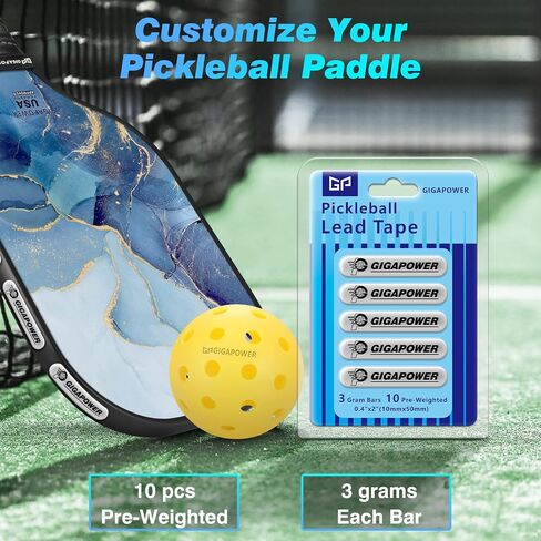 Pickleball Lead Tape, 3g Weighted Lead Tape Strips, High Adhesive Edge Guard Bars for Pickleball Paddles & Rackets, Customize Paddle Weight for Increase Control & Power in Saudi Arabia