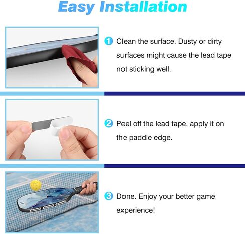 Pickleball Lead Tape, 3g Weighted Lead Tape Strips, High Adhesive Edge Guard Bars for Pickleball Paddles & Rackets, Customize Paddle Weight for Increase Control & Power in Saudi Arabia