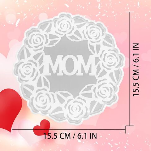 قالب راتنج كوستر روز، قوالب كوستر سيليكون للأم من راتنجات الإيبوكسي، قوالب صب راتنج كوستر لامعة مقاس 6 بوصات لهدايا عيد الأم، ديكور المنزل in Kuwait