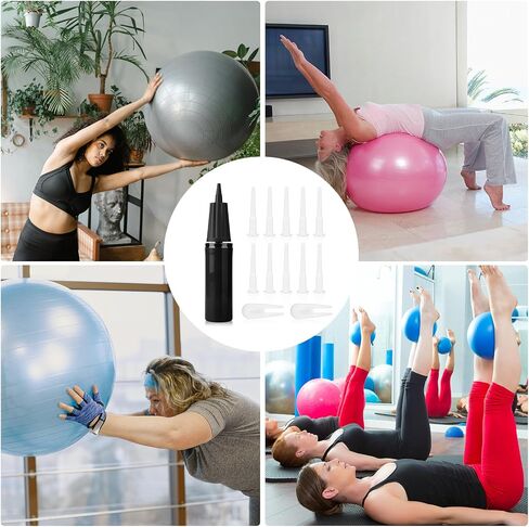 Exercise Ball Pump Kits, Hand Air Pump for Inflatables Ball with 10pcs Long Plugs & 2pcs Plug Pullers Yoga Ball Pump in Saudi Arabia