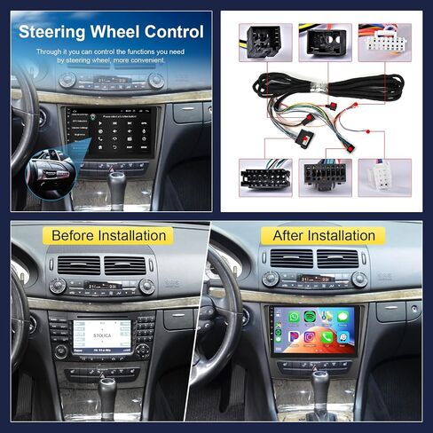 Hodozzy Android Car Stereo for Mercedes-Benz E-Class W211/CLS-class 2005-2008 with Wireless Carplay Android Auto, 32G 9 inch Touch Screen Car Radio GPS Bluetooth WiFi, FM RDS Radio, Backup Camera in Saudi Arabia