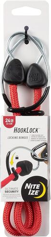 Nite Ize, Inc. BHL24-10-R3 Nite IZE HookLock، سلك بنجي بخطاف قفل فولاذي ممتاز، 24 بوصة، أحمر in Saudi Arabia