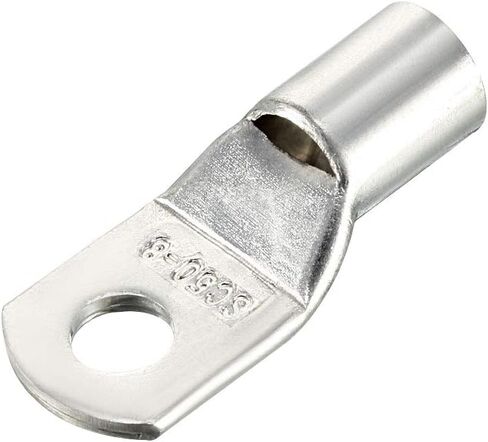 عروة أسلاك نحاسية من uxcell، 1/0AWG SC50-8، فتحة مسمار، أطراف كابل البطارية، فتحات تجعيد أطراف حلقية أنبوبية، موصلات فضية اللون 10 قطع in Saudi Arabia