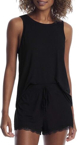 Honeydew Intimates All American Jersey & Lace Shortie Set Black XS in Kuwait