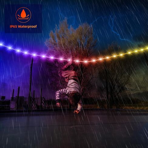 LED Trampoline Lights, 26Ft Waterproof LED Strip light with Remote Control for 16/15/ 14/12/ 10Ft Trampoline Rim, 16 Colors 8 Modes Super Bright Light to Play at Night Outdoors for Kids Gift in Saudi Arabia