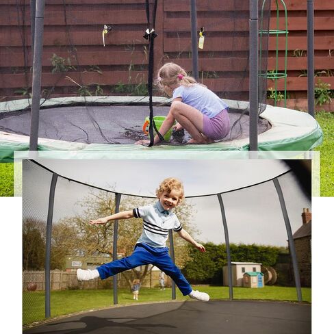 Blulu Trampolines Single Enclosure Pole Set Trampolines Upper and Lower Enclosure Pole Kit Trampoline Replacement Parts Trampoline Net Poles with Foam Sleeve (Black,2 Sets) in Saudi Arabia