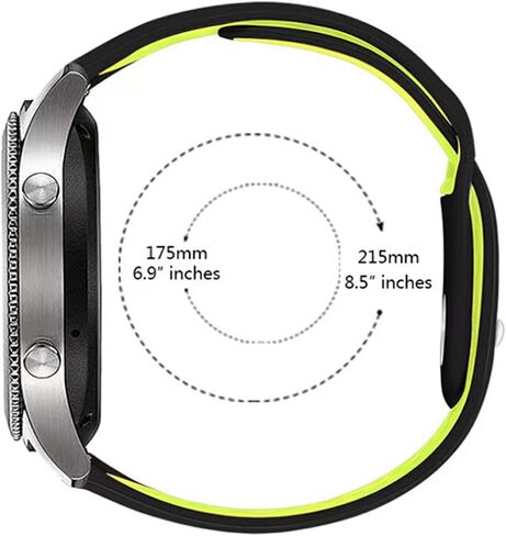 Watch strap 20mm/22mm porous breathable two-color silicone strap, soft, comfortable, waterproof and breathable, simple installation without tools, men and women in Saudi Arabia