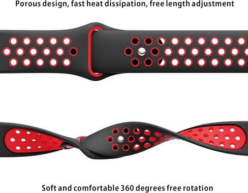 Watch strap 20mm/22mm porous breathable two-color silicone strap, soft, comfortable, waterproof and breathable, simple installation without tools, men and women in Saudi Arabia