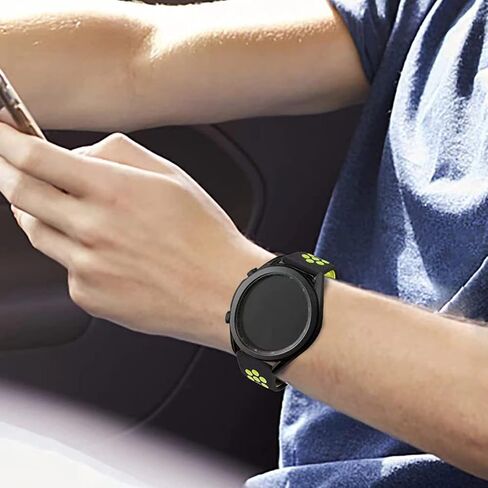 Watch strap 20mm/22mm porous breathable two-color silicone strap, soft, comfortable, waterproof and breathable, simple installation without tools, men and women in Saudi Arabia