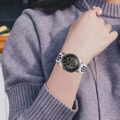 Watch strap 20mm/22mm porous breathable two-color silicone strap, soft, comfortable, waterproof and breathable, simple installation without tools, men and women in Saudi Arabia