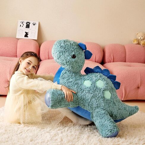 Giant Stegosaurus Stuffed Animal Plush Soft Toy,30" Large Dinosaur Toys Jumbo Cute Big Size Huge Plushy Fat Plushie,Birthday Gifts for Kid in Saudi Arabia