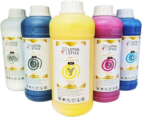 LOTSA. STYLE Premium PRO DTF Ink Refill for Inkjet Printers Heat Transfer Film Printing, Large and Wide Format Commercial Edition (1000ml, Black) in Saudi Arabia