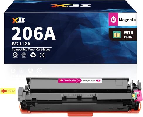 خرطوشة حبر XJI 206A (مع رقاقة) W2113A أرجوانية بديلة لحبر HP 206 A X 206X، لطابعة Color Laser Jet Pro M255 M255dw M255nw MFP M282nw M283 M283cdw M283fdw in Kuwait