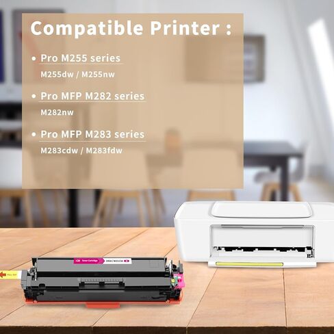 خرطوشة حبر XJI 206A (مع رقاقة) W2113A أرجوانية بديلة لحبر HP 206 A X 206X، لطابعة Color Laser Jet Pro M255 M255dw M255nw MFP M282nw M283 M283cdw M283fdw in Kuwait