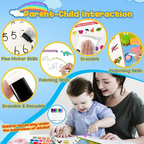 كتاب TEUVO Montessori المشغول للأطفال الصغار 1-3 2-4 3-5، أنشطة التعلم في مرحلة ما قبل المدرسة، كتب التلوين مع موضوعات، ألعاب السفر والتعليم، التوحد، التعلم الحسي، هدايا عيد الميلاد للأولاد والبنات in Kuwait