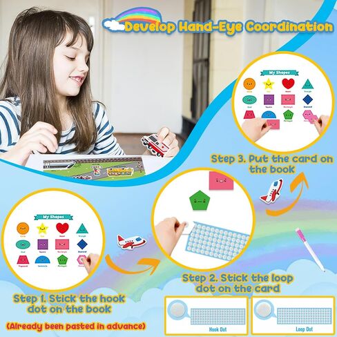 كتاب TEUVO Montessori المشغول للأطفال الصغار 1-3 2-4 3-5، أنشطة التعلم في مرحلة ما قبل المدرسة، كتب التلوين مع موضوعات، ألعاب السفر والتعليم، التوحد، التعلم الحسي، هدايا عيد الميلاد للأولاد والبنات in Kuwait
