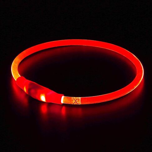طوق الكلب BSeen LED، قابل لإعادة الشحن عبر USB، طوق كلب متوهج للسلامة الليلية، طوق مضيء أنيق للكلاب الصغيرة والمتوسطة والكبيرة (ياقوتي أحمر) in Kuwait