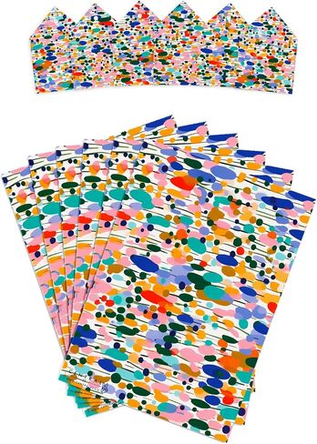 CENTRAL 23 Birthday Wrapping Paper for Women - 6 Sheets of Gift Wrap - Colorful Abstract Dots and Lines - Art - For Girls Teenagers - Recyclable in Saudi Arabia