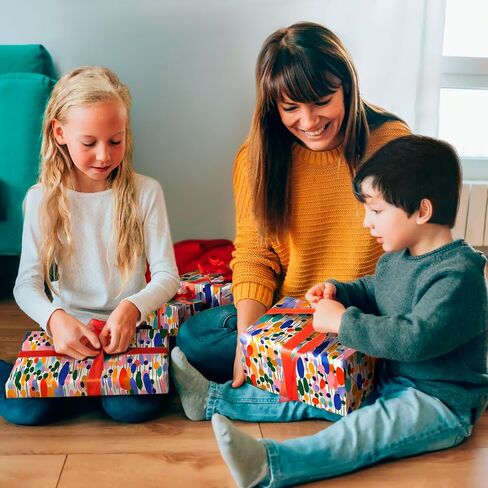 CENTRAL 23 Birthday Wrapping Paper for Women - 6 Sheets of Gift Wrap - Colorful Abstract Dots and Lines - Art - For Girls Teenagers - Recyclable in Saudi Arabia