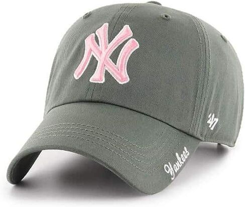 '47 New York Yankees Women's Miata Clean Up Adjustable Hat - Moss Green/Pink - MLB Baseball Cap in Saudi Arabia