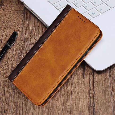 iCoverCase Compatible with Google Pixel 4 XL Wallet Case, Premium PU Magnetic Leather Card Slots Holder Kickstand Soft TPU Flip Cover Case (Black+Khaki) in Saudi Arabia